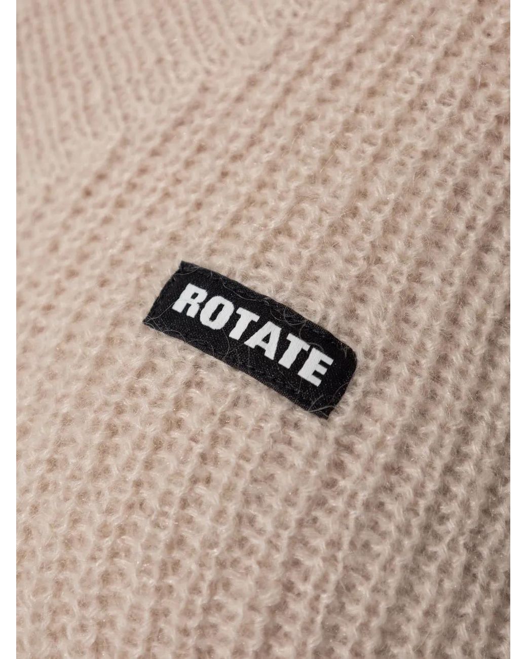 ROTATE BIRGER CHRISTENSEN Natural Logo-Patch V-Neck Sweater