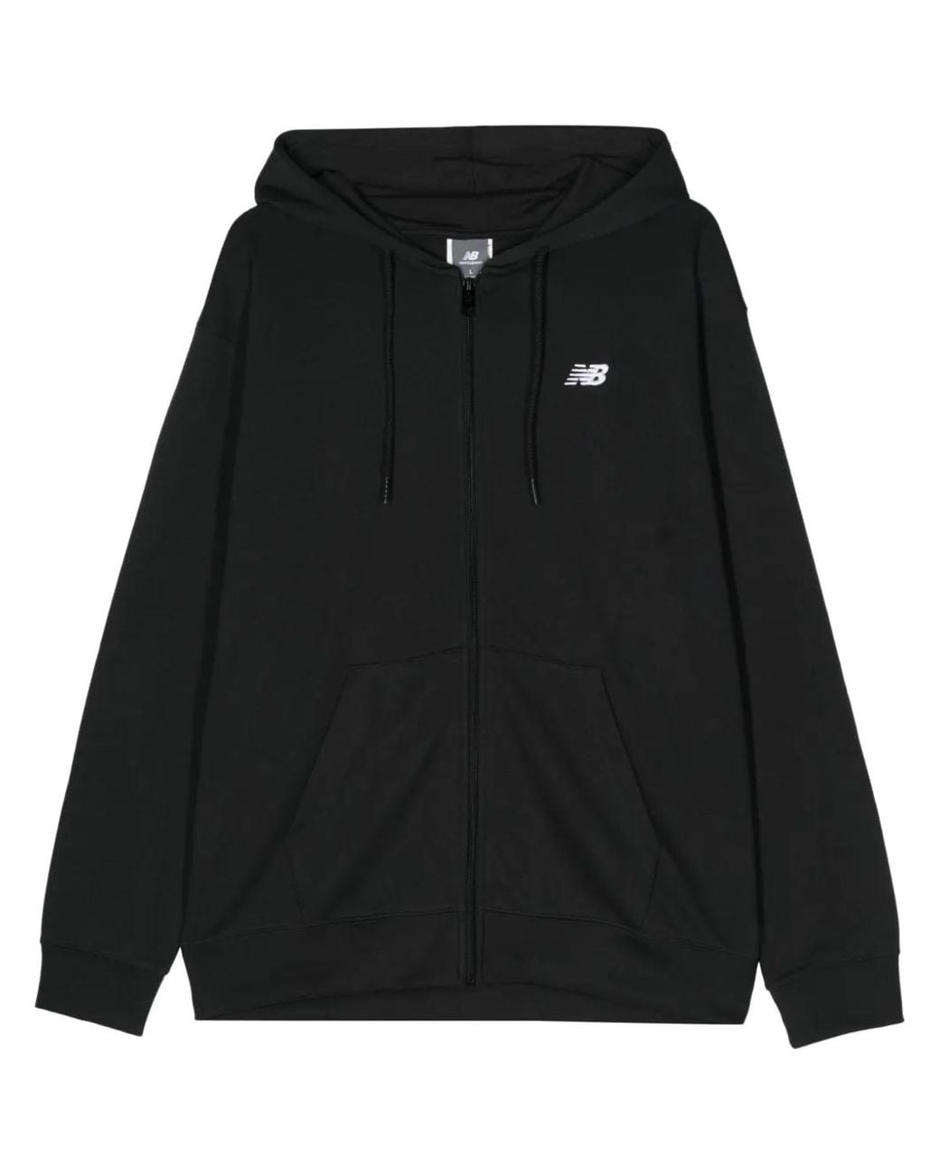 New Balance Black Embroidered-Logo Zipped Hoodie for men