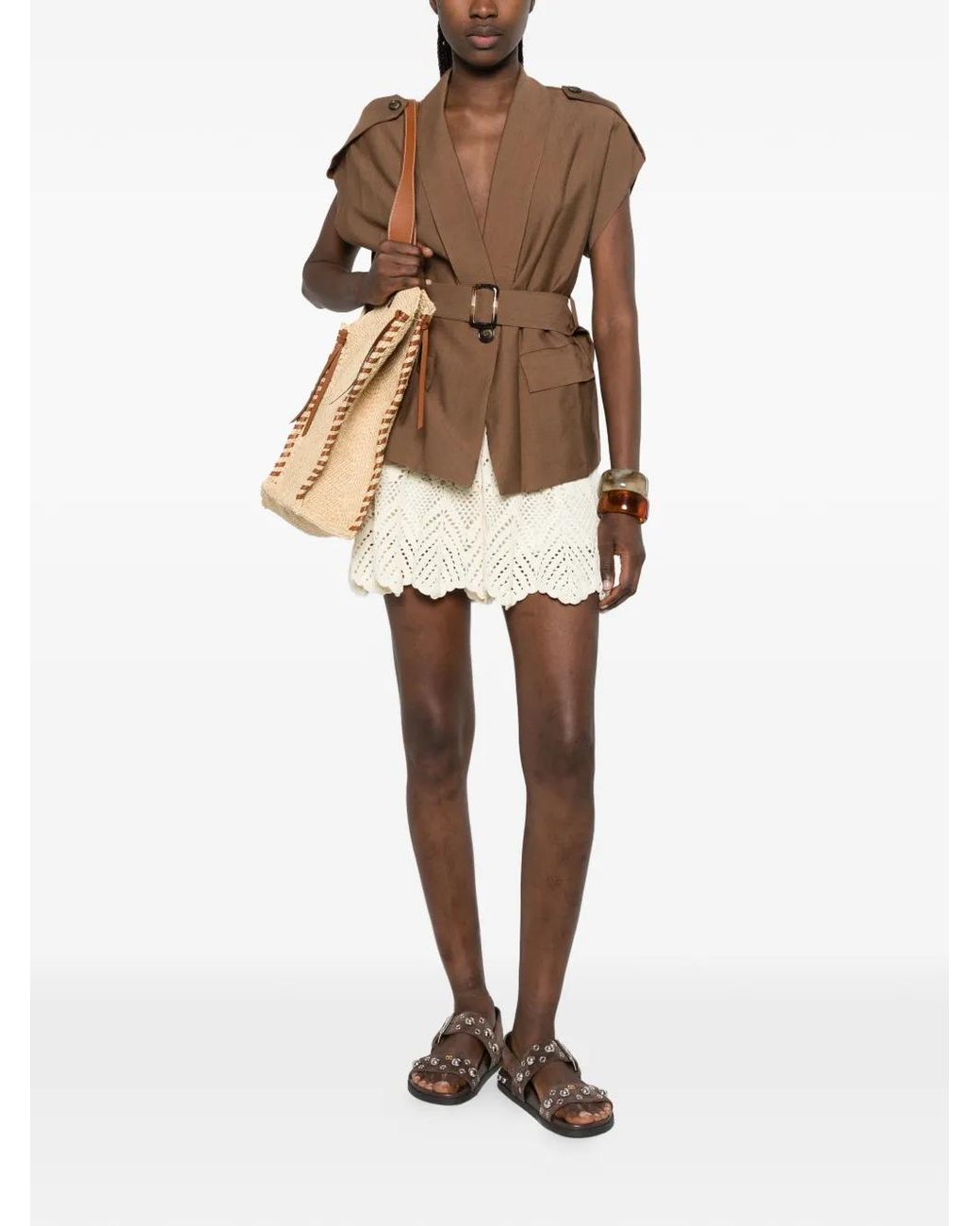 Dixie Brown Belted Epaulette Jacket