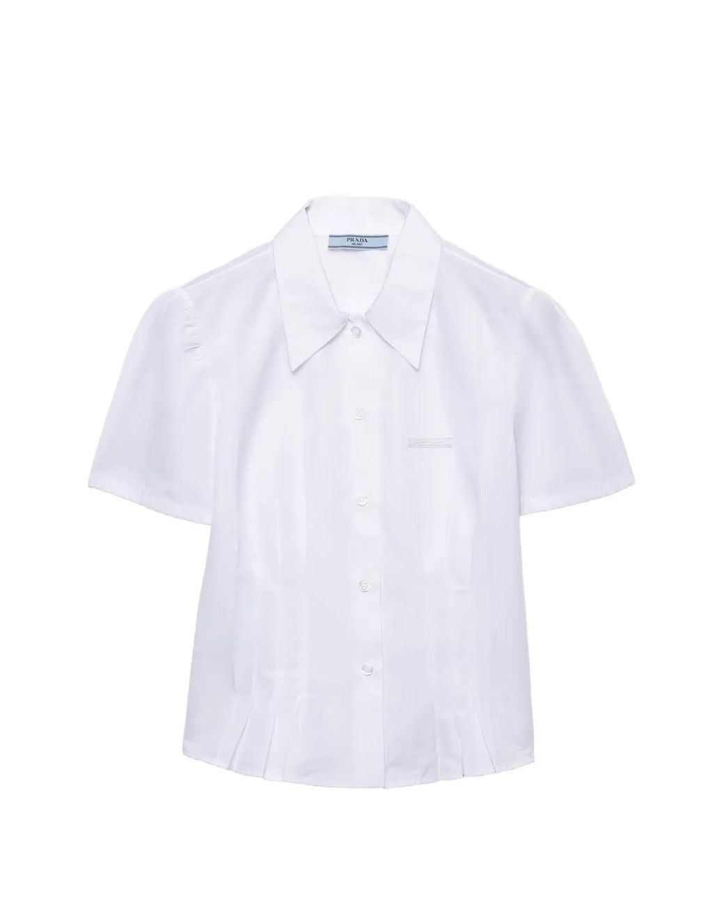 Prada White Short-Sleeved Poplin Shirt
