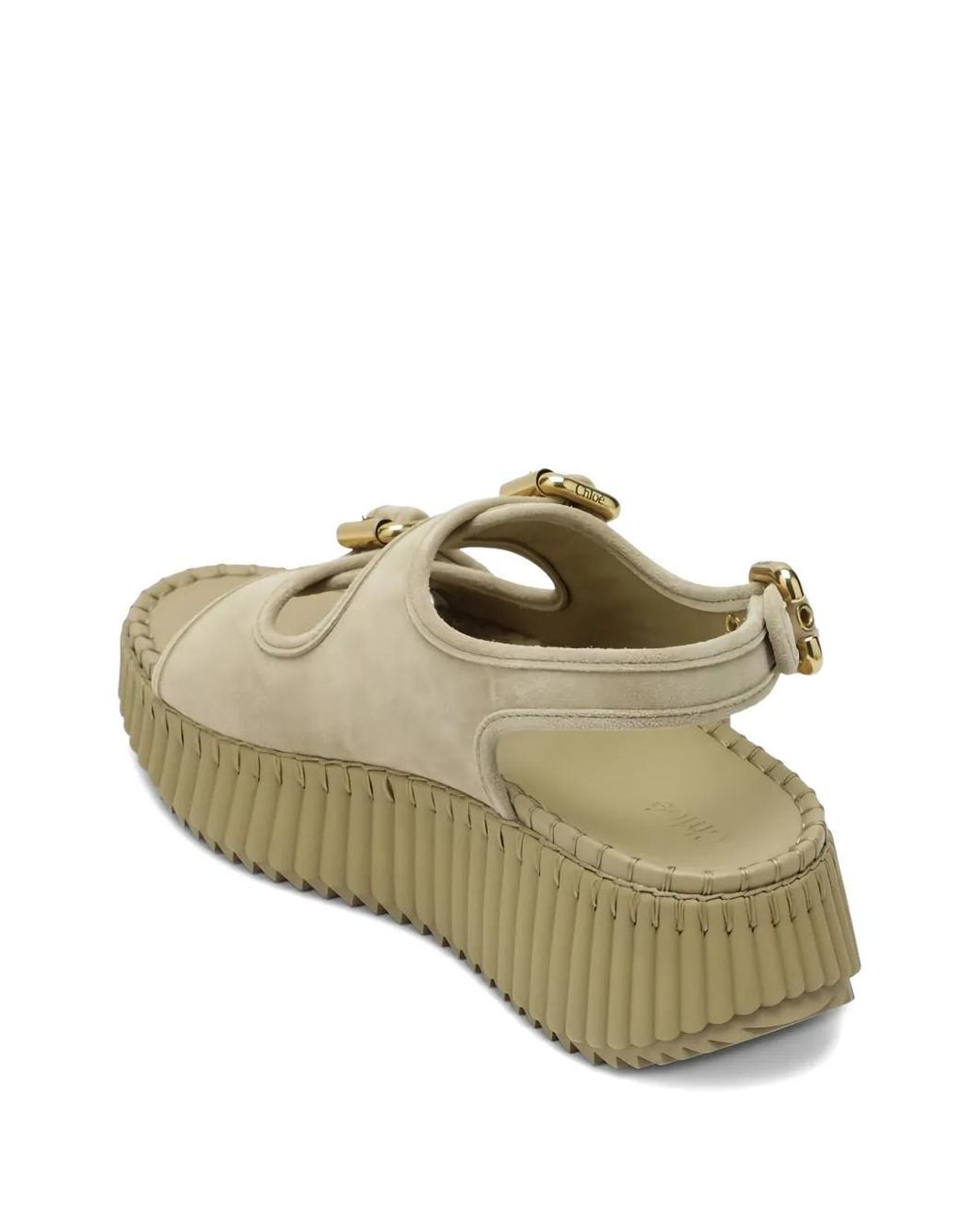 Chloé Metallic Buckle-Strap Sandals