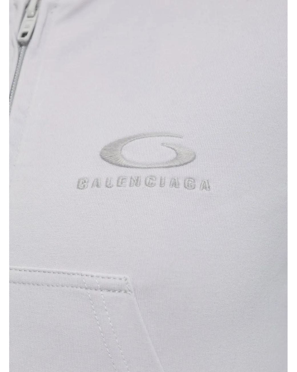 Balenciaga White Loop Sports Icon Hoodie