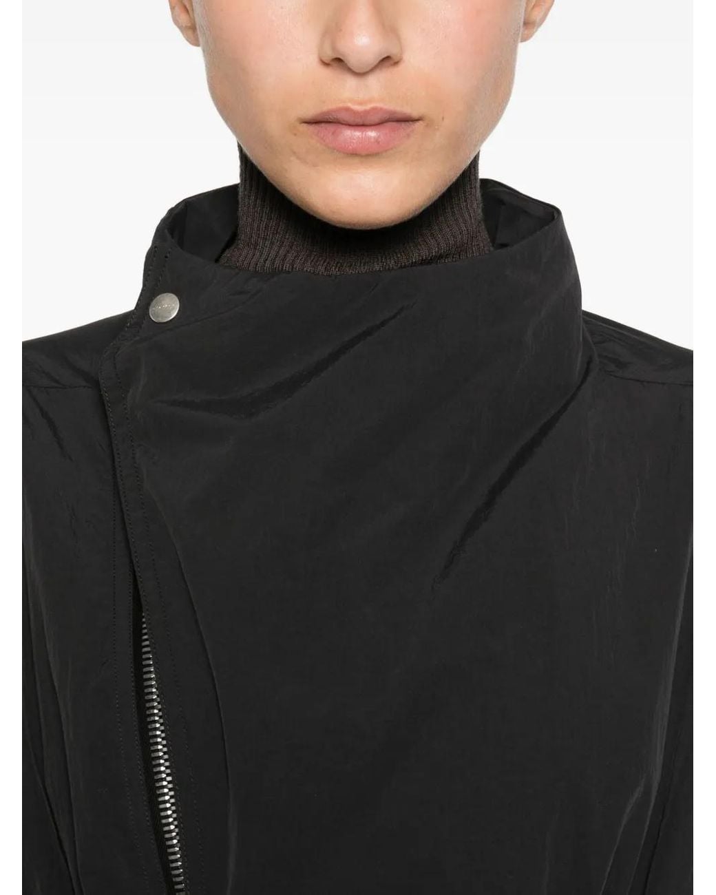 Rick Owens Black Double-Breasted Cropped Jacket