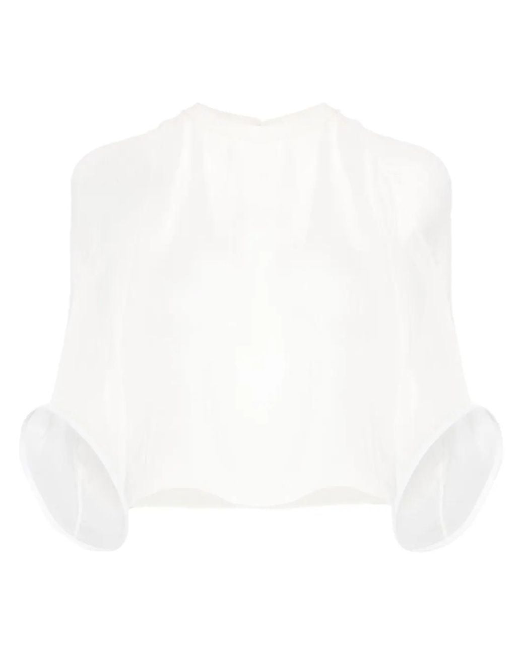 Atu Body Couture White Structured-Cuffs Blouse