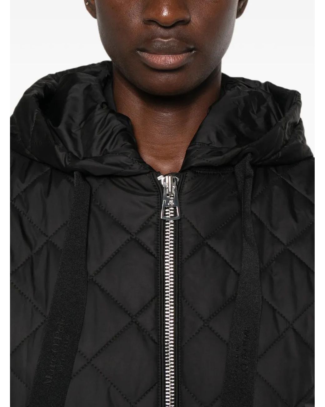 Marc O' Polo Black Quilted Hooded Coat