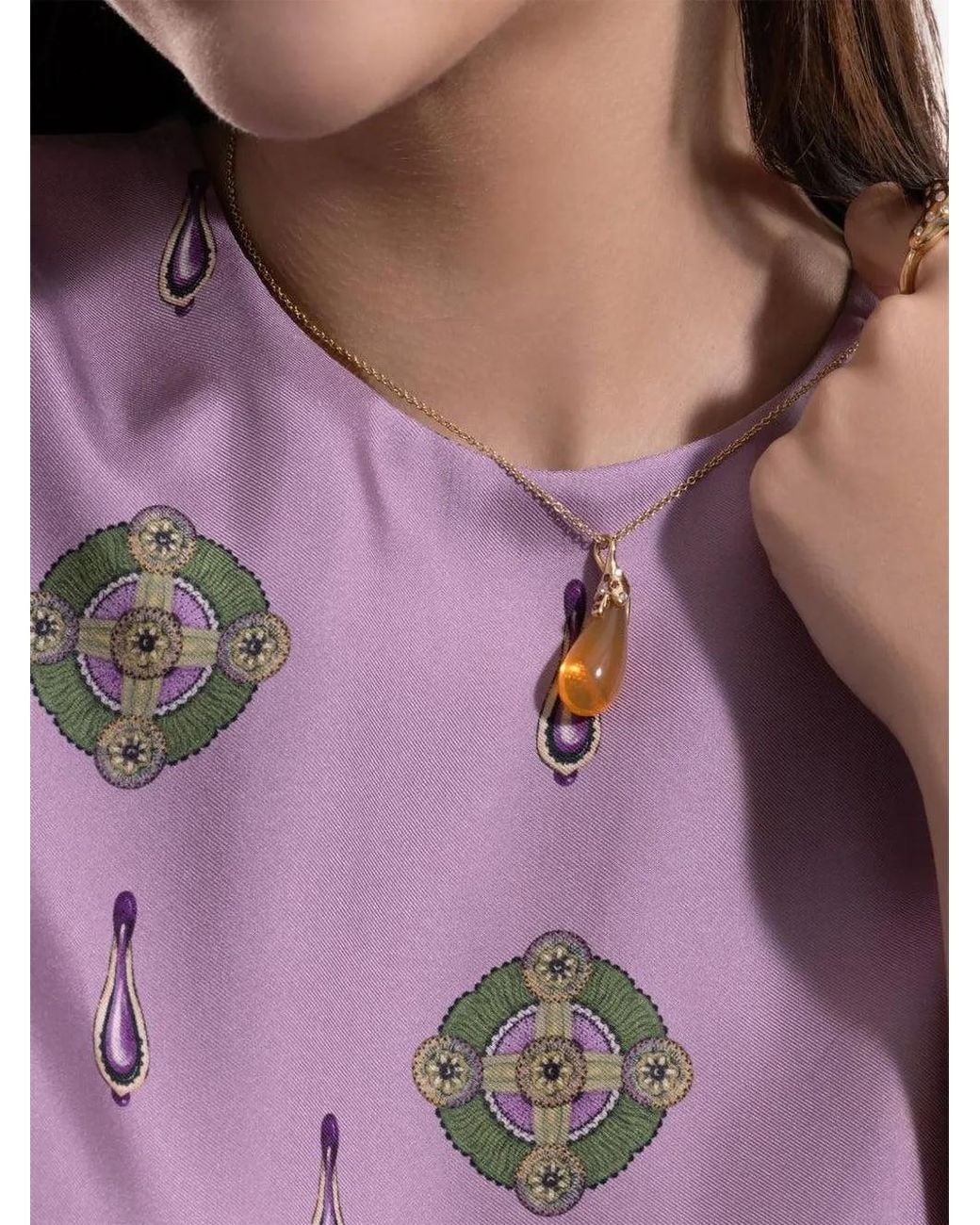 EDINA KISS Metallic Fire Opal Necklace
