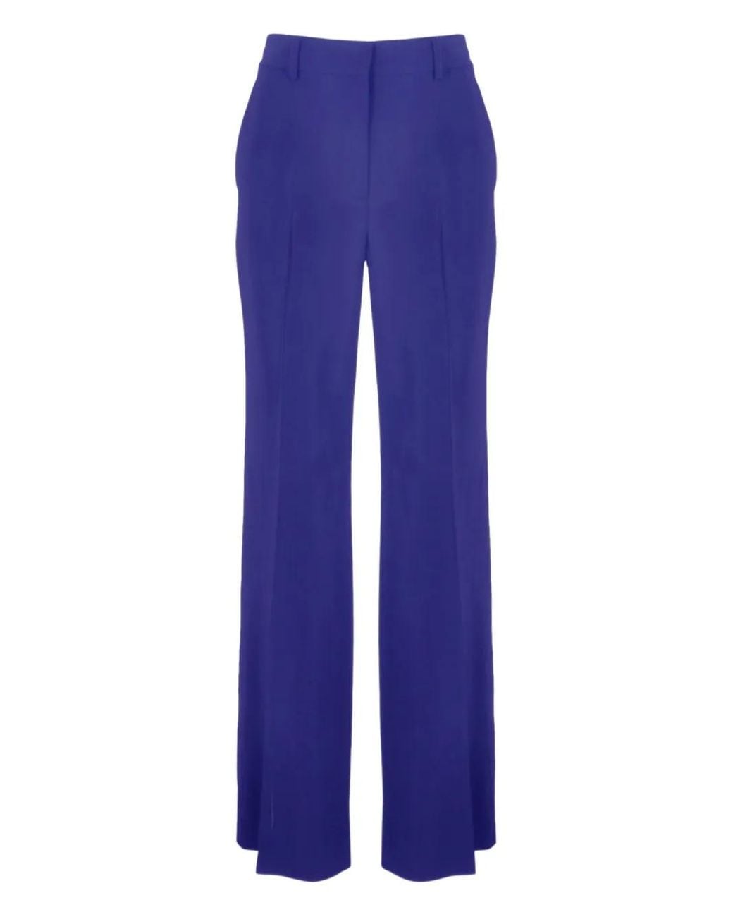 Alberta Ferretti Blue Straight-Leg Trousers