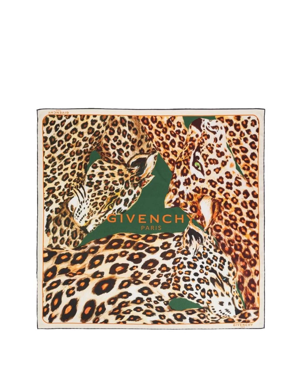 Givenchy Metallic Leopard-Print Silk Scarf