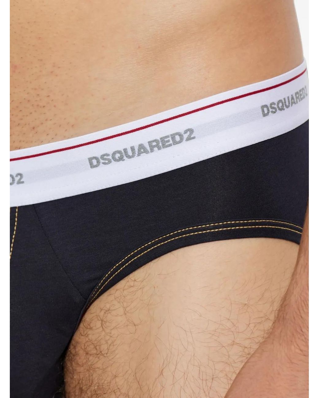 DSquared² Blue Culotte À Taille À Logo Et Couture Contrastante for men