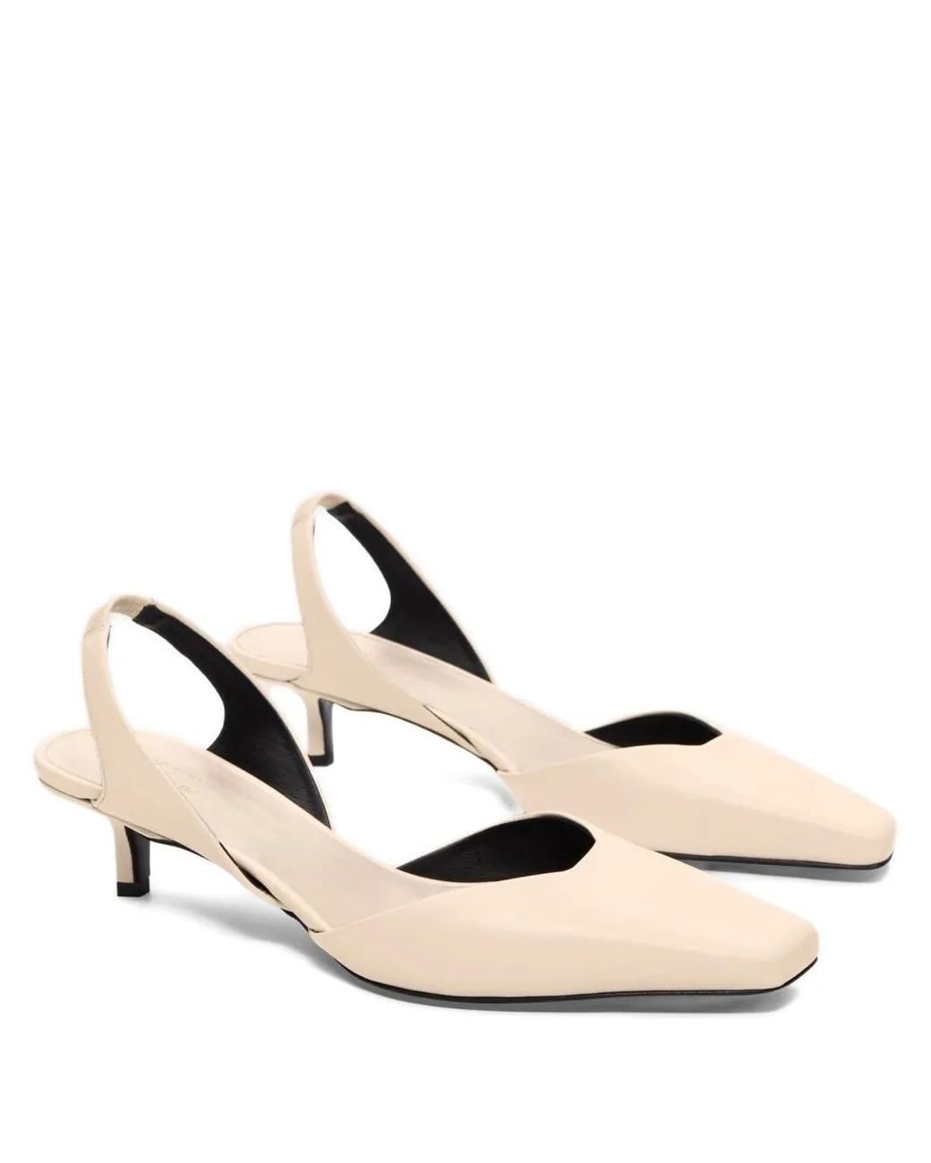Loulou de Saison Natural Square Toe Slingback Pumps