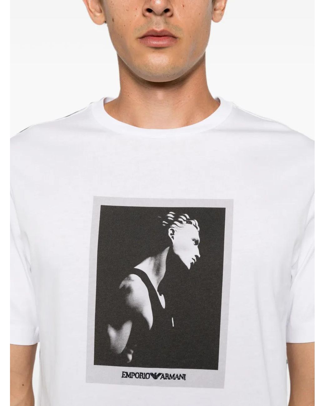 Emporio Armani White Regular Fit T-Shirts for men