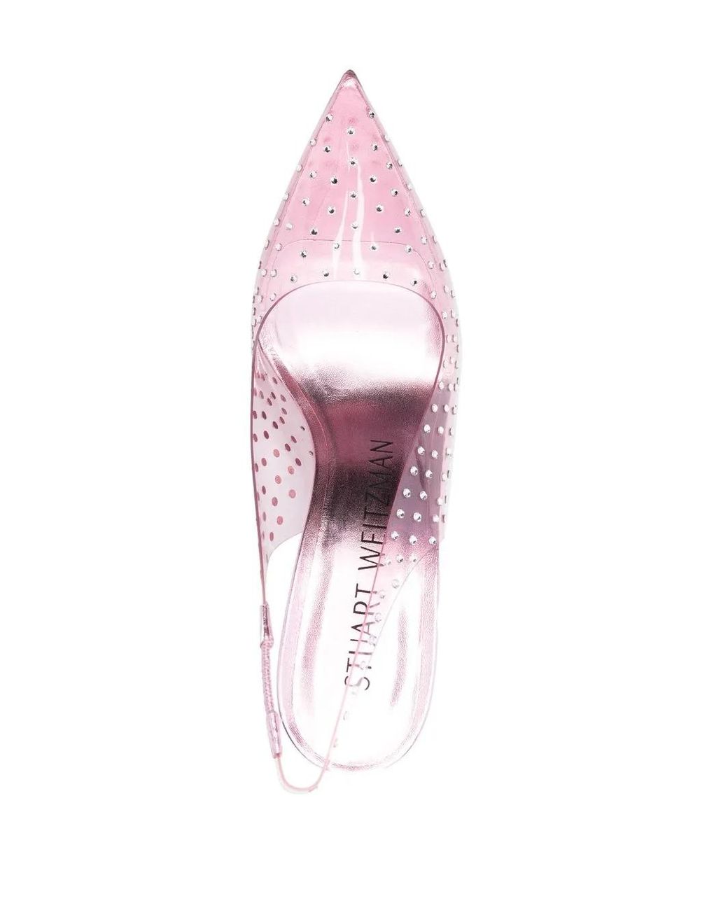 Stuart Weitzman Pink Crystal-Embellished Transparent Pumps