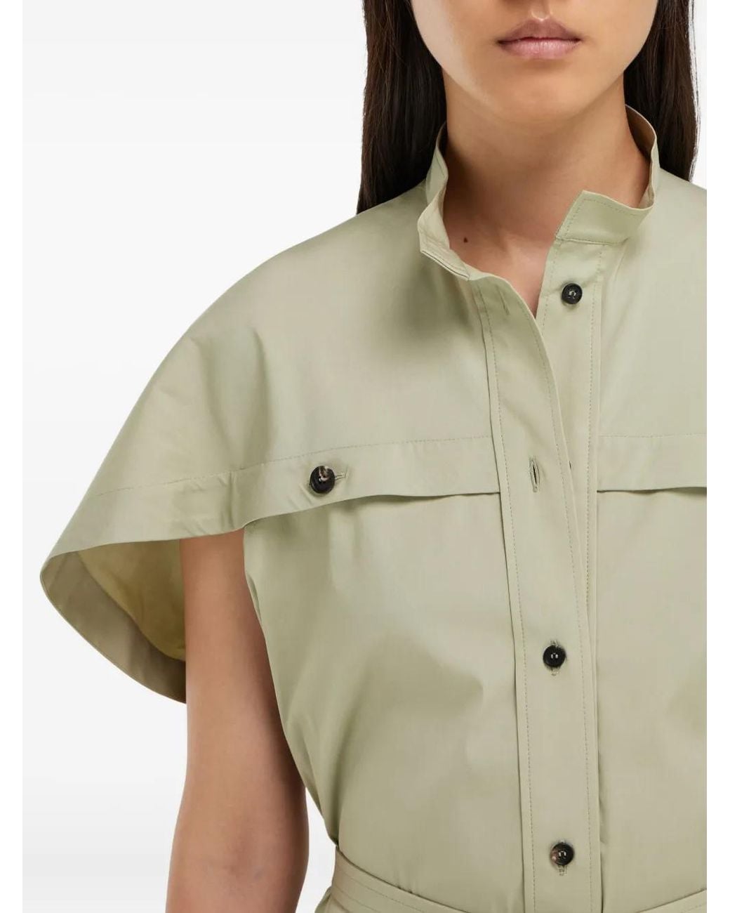 Ferragamo Green Belted Shirt Dress