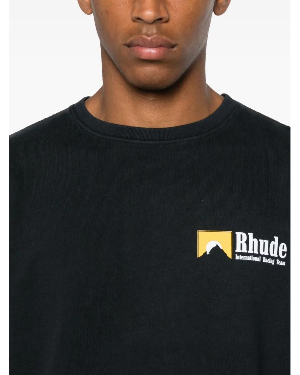 Rhude Black International Racing T-Shirt for men