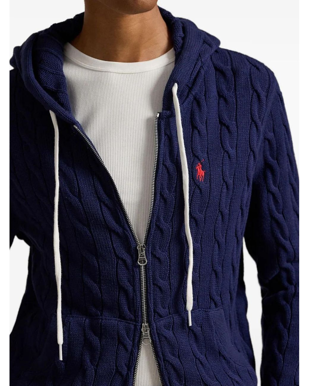 Polo Ralph Lauren Blue Cable-Knit Sweatshirt