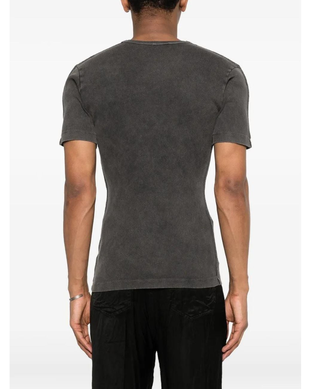 Etudes Studio Black Crew-Neck Rib T-Shirt