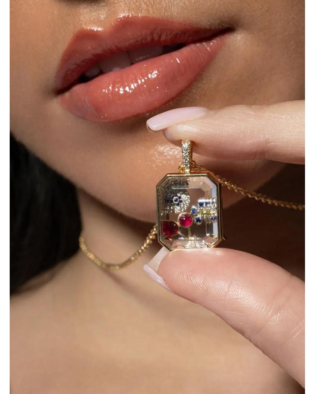 Loquet London Metallic Evil Eye-Motif Diamond And Sapphire Charm
