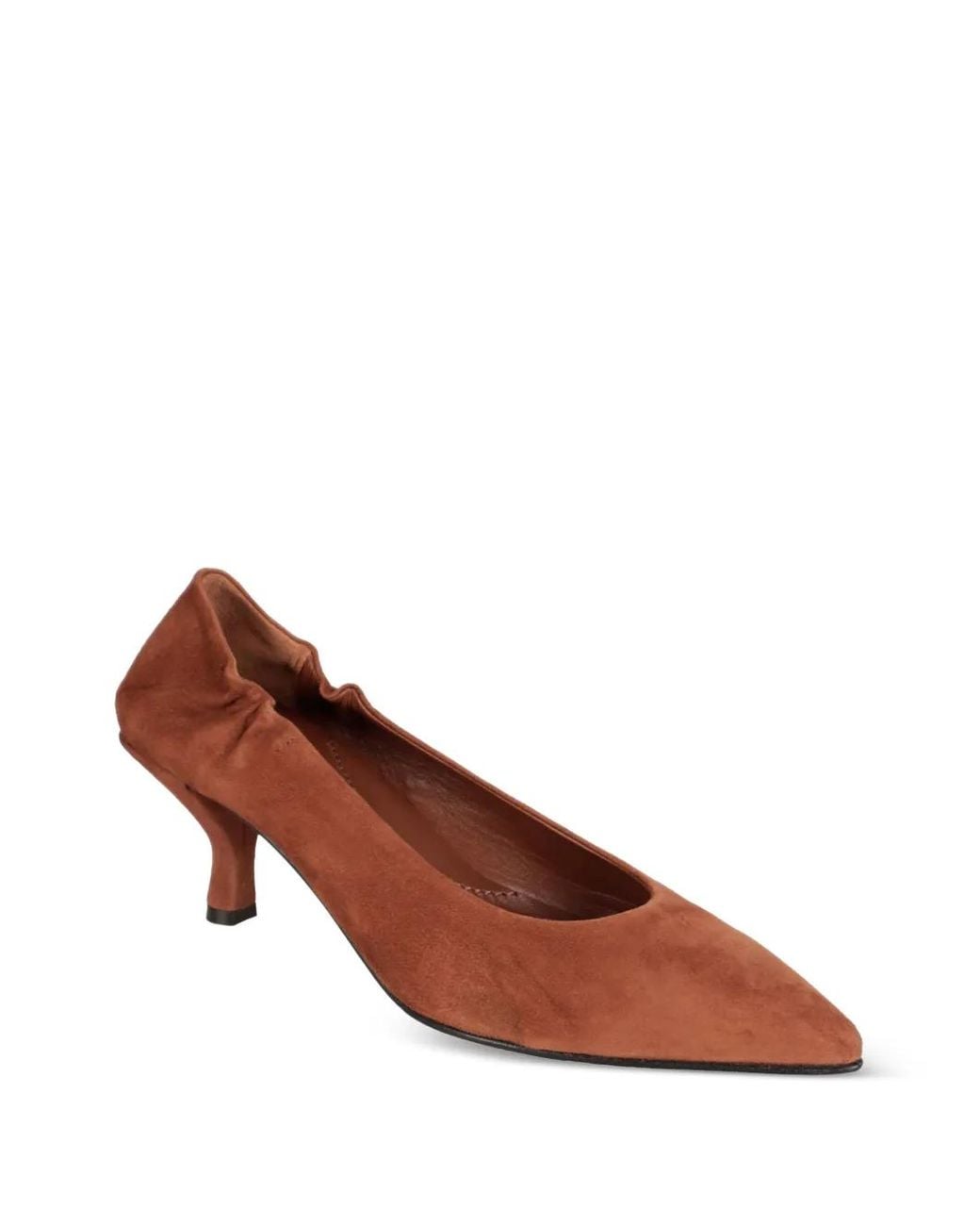 Pomme D ́Or Brown Suede Pointed-Toe Pumps