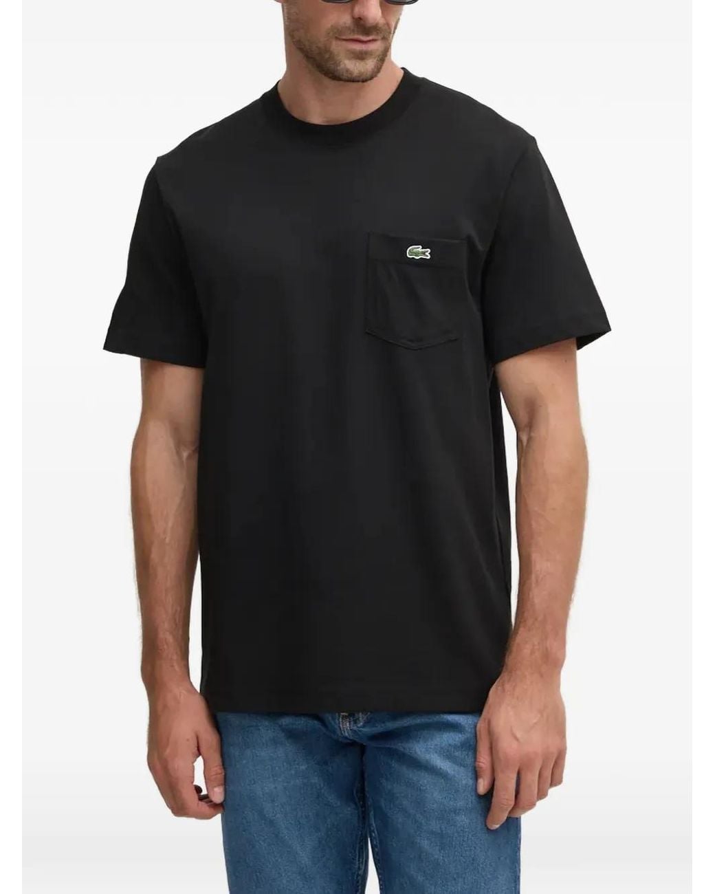 Camiseta De Algodón Lacoste de hombre de color Black