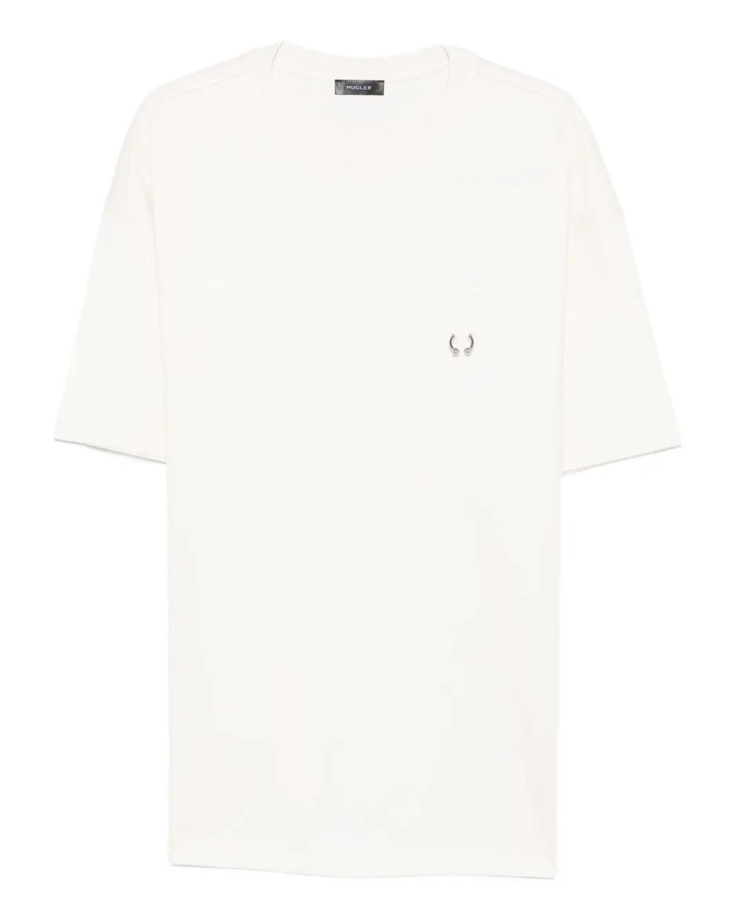 Mugler White Metallic-Detail T-Shirt for men