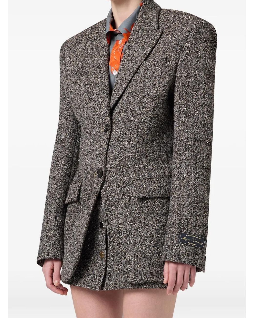 MSGM Gray Single-Breasted Jacket