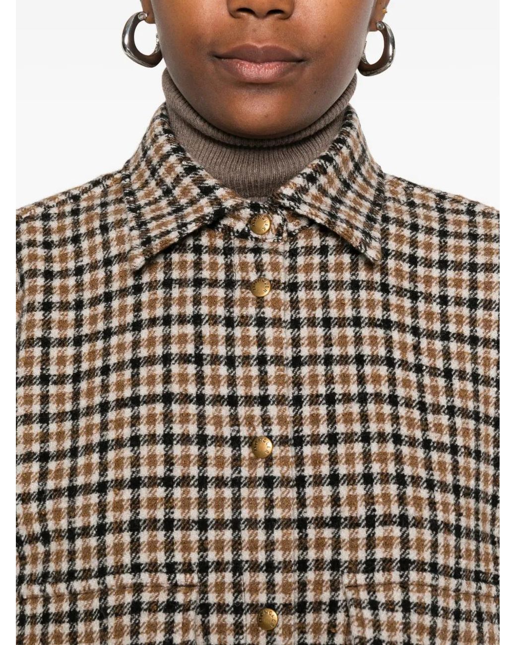Moncler Brown Check-Pattern Overshirt