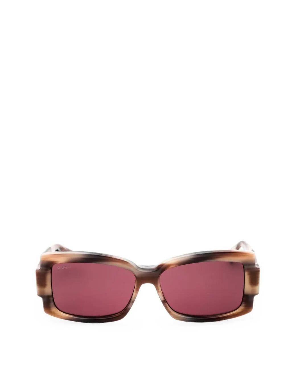 Max Mara Eyewear Pink Rectangle-Frame Sunglasses