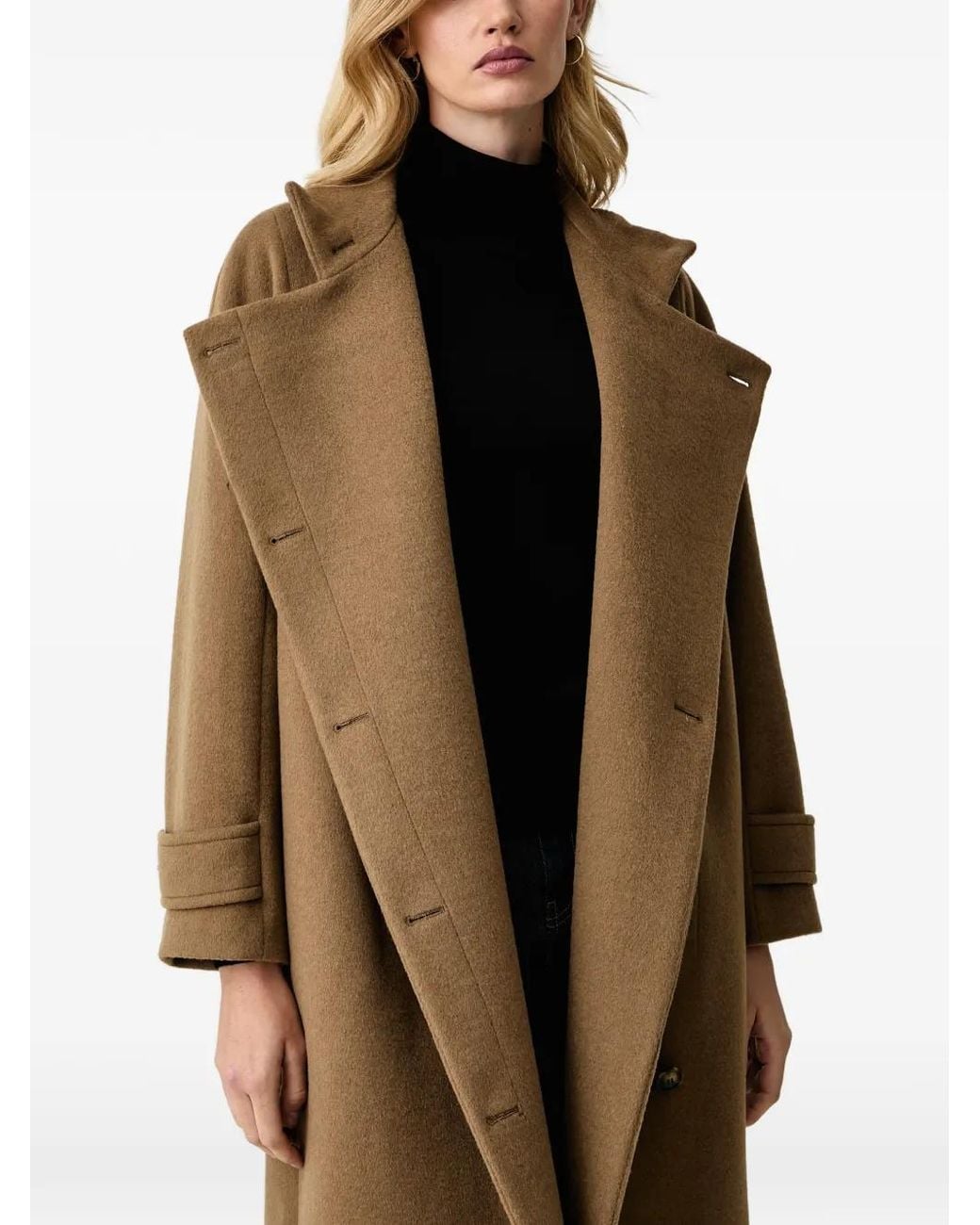 Trussardi Brown Oversized Long-Line Coat