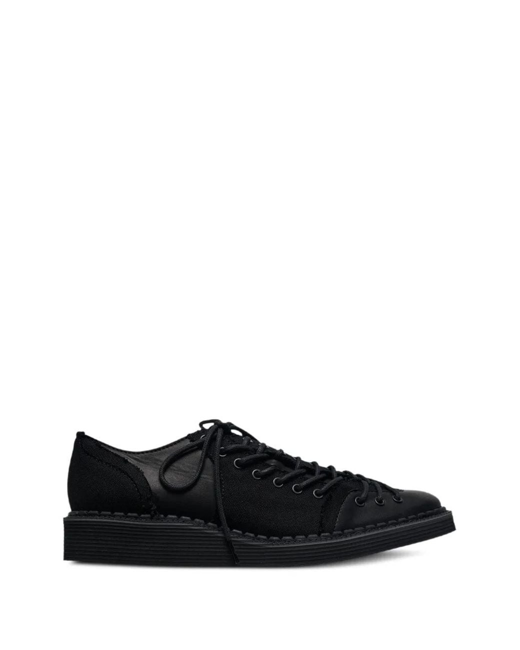 Yohji Yamamoto Black Side Lace-Up Sneakers for men