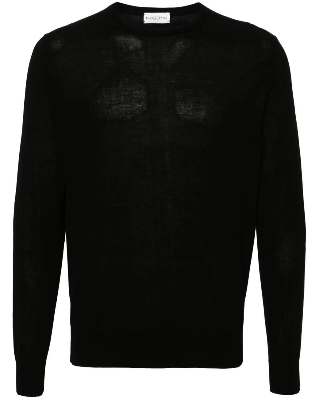 Ballantyne Black Fine-Knit Cotton Sweater for men