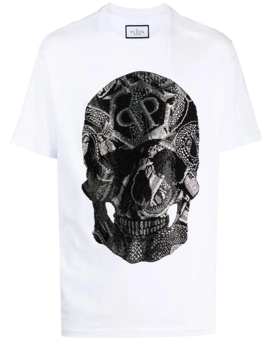 Philipp Plein Black Ss Snake Round-Neck T-Shirt for men