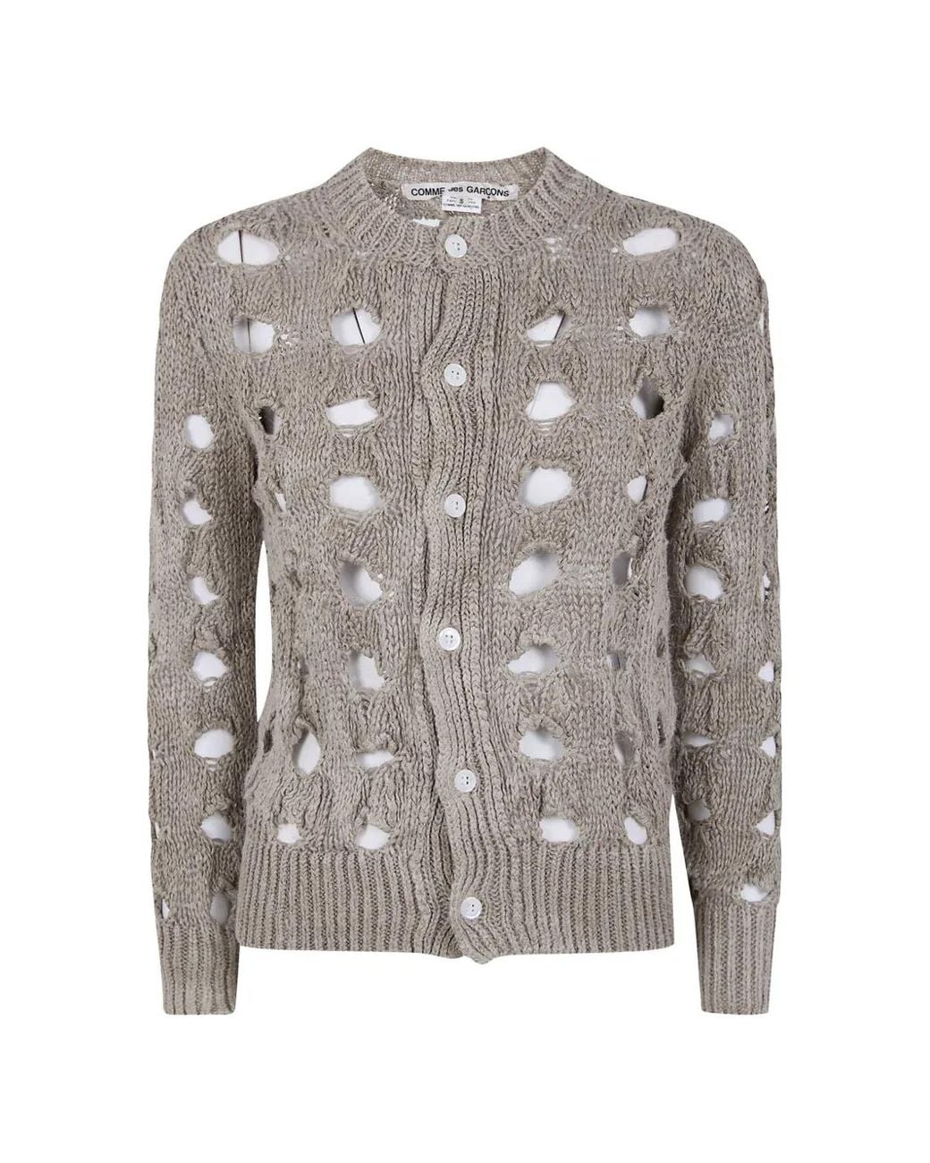 Comme des Garçons Gray Cut-Out Cardigan