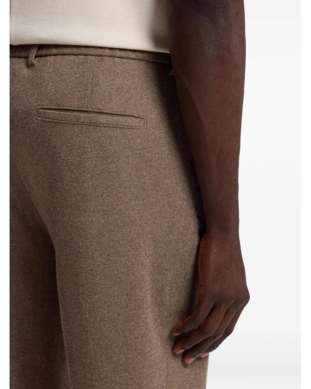 Boss Brown Drawstring-Waist Tapered-Leg Trousers for men
