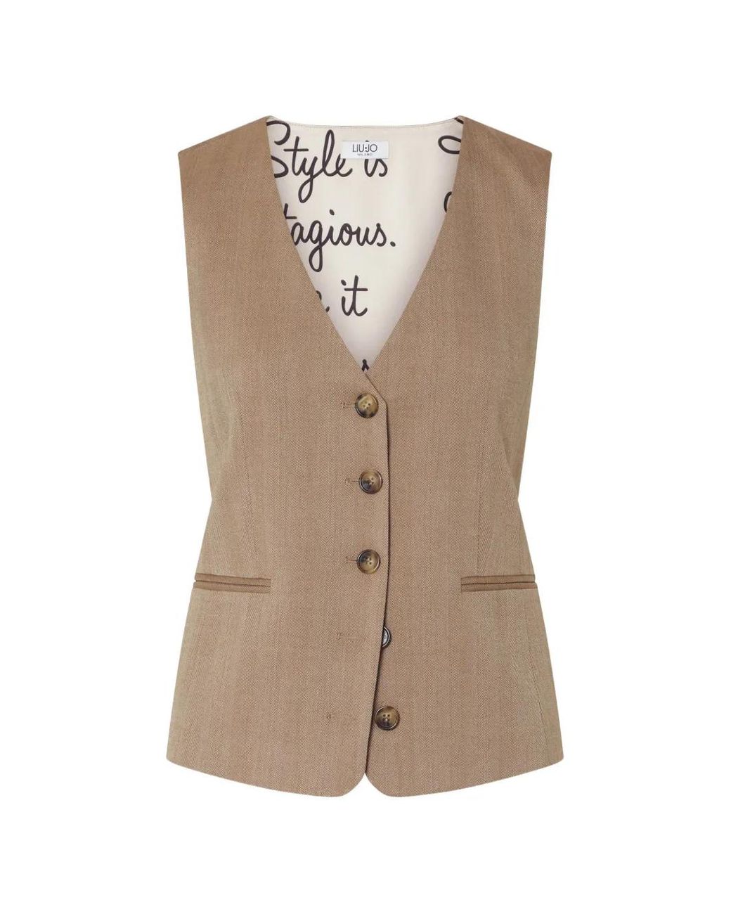 Liu Jo Natural Gilet With Toggles