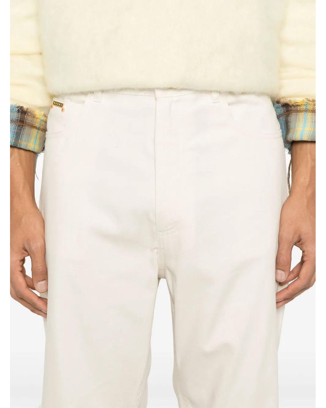 Marni White Mélange-Effect Jeans for men