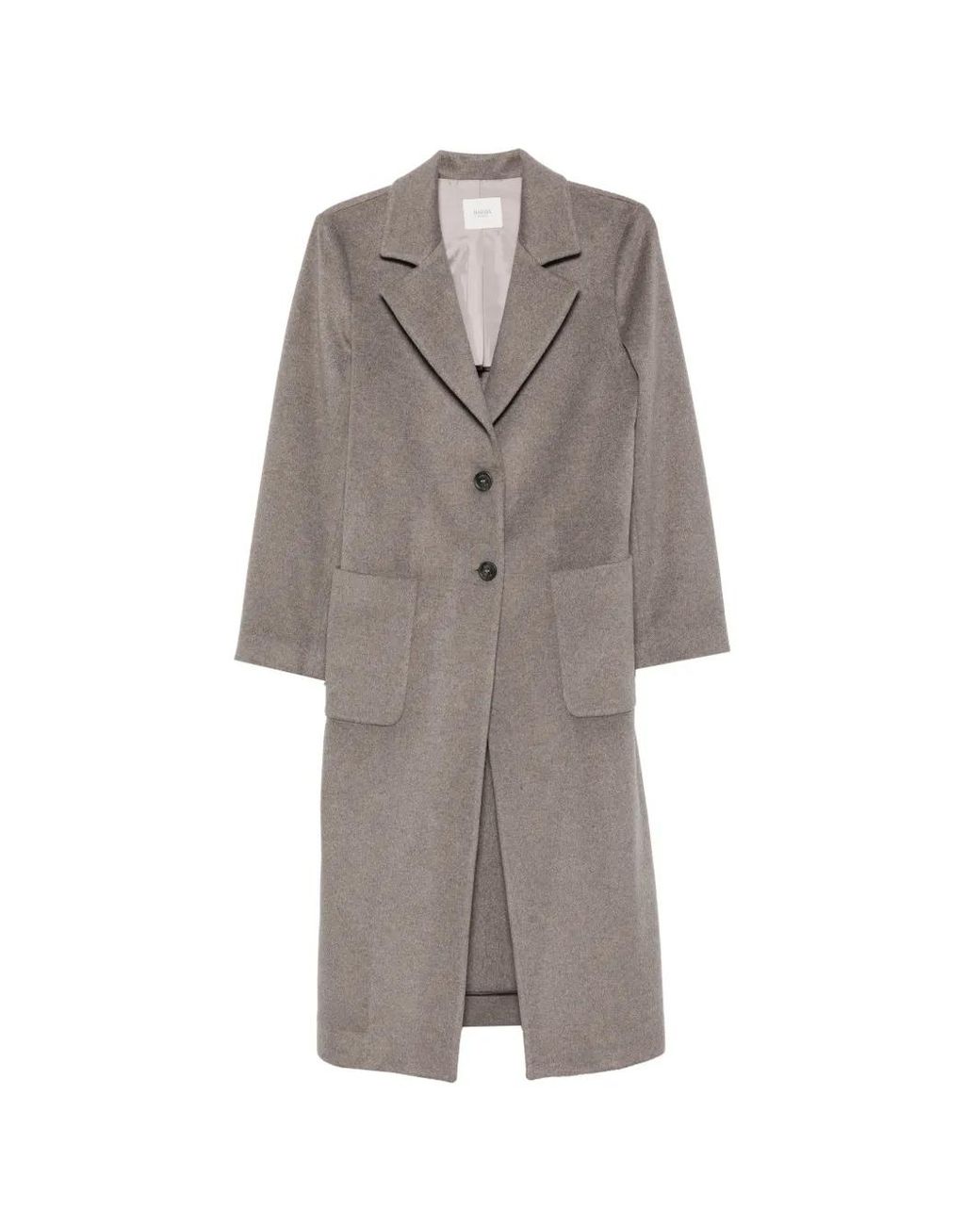 Barba Napoli Gray Manteau Louise À Simple Boutonnage Et Poches Plaquées