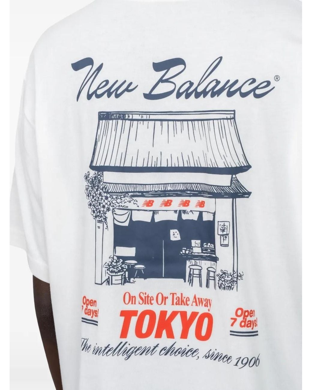 New Balance White Graphic-Print T-Shirt for men