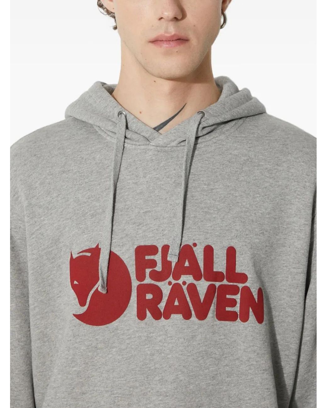 Fjallraven Gray Logo-Detail Hoodie for men