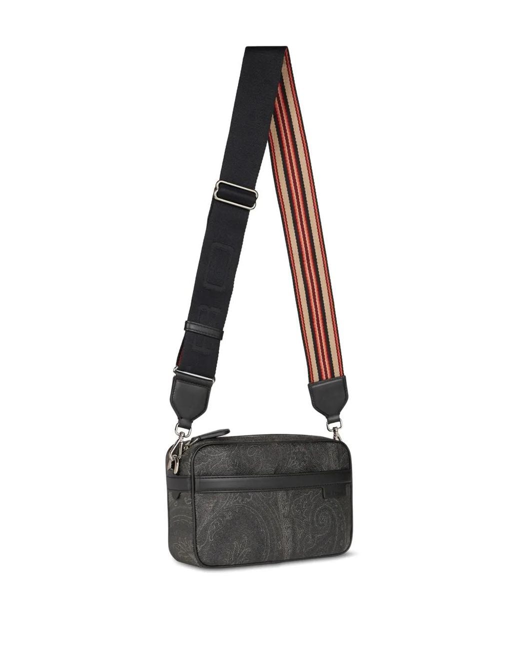 Etro Black Mini Paisley-Print Camera Bag for men