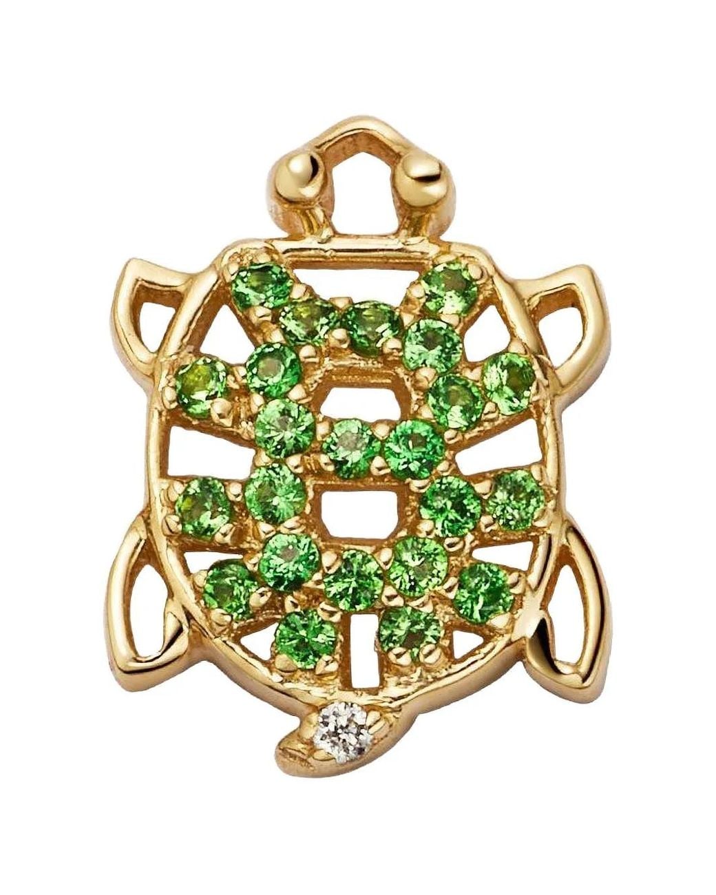 Loquet London Green Diamond And Tsavorite Turtle Charm