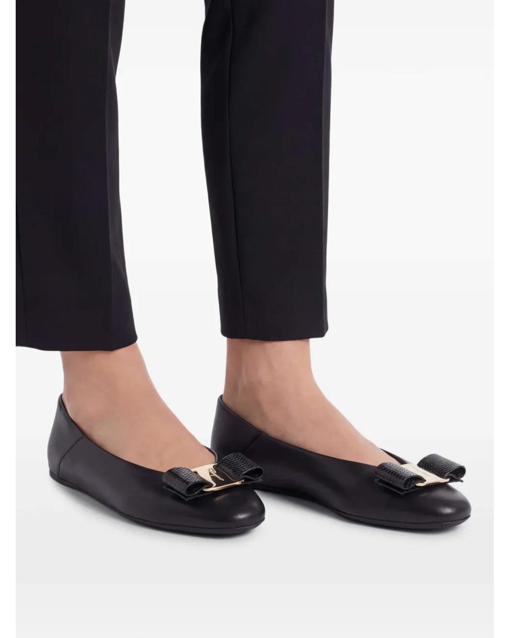 Ferragamo Black Ballet Flats