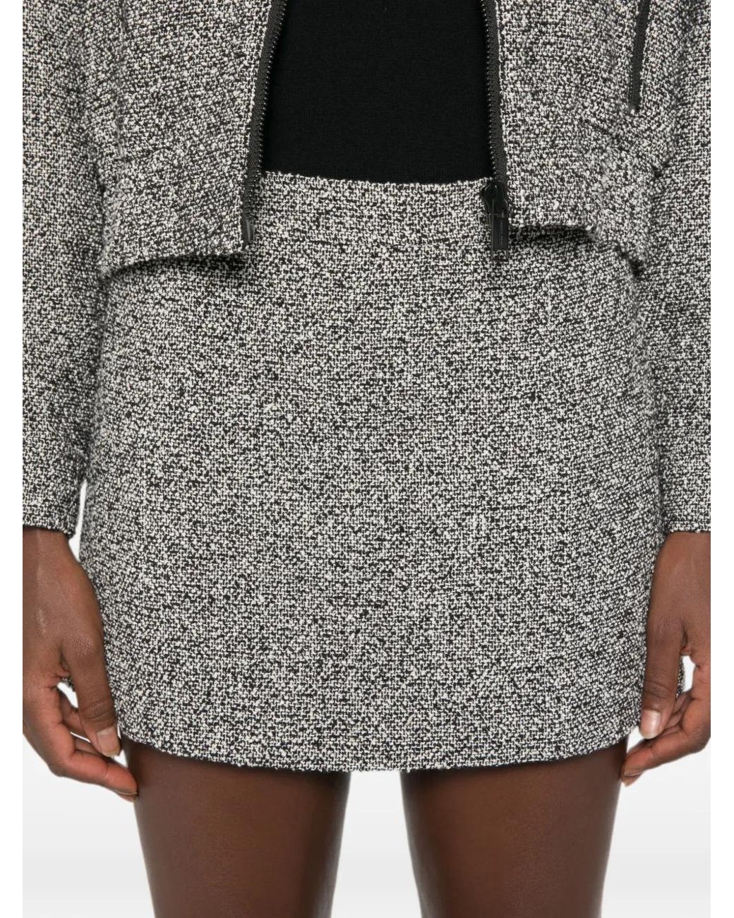 Michael Kors Gray Tweed-Effect Mini Skirt