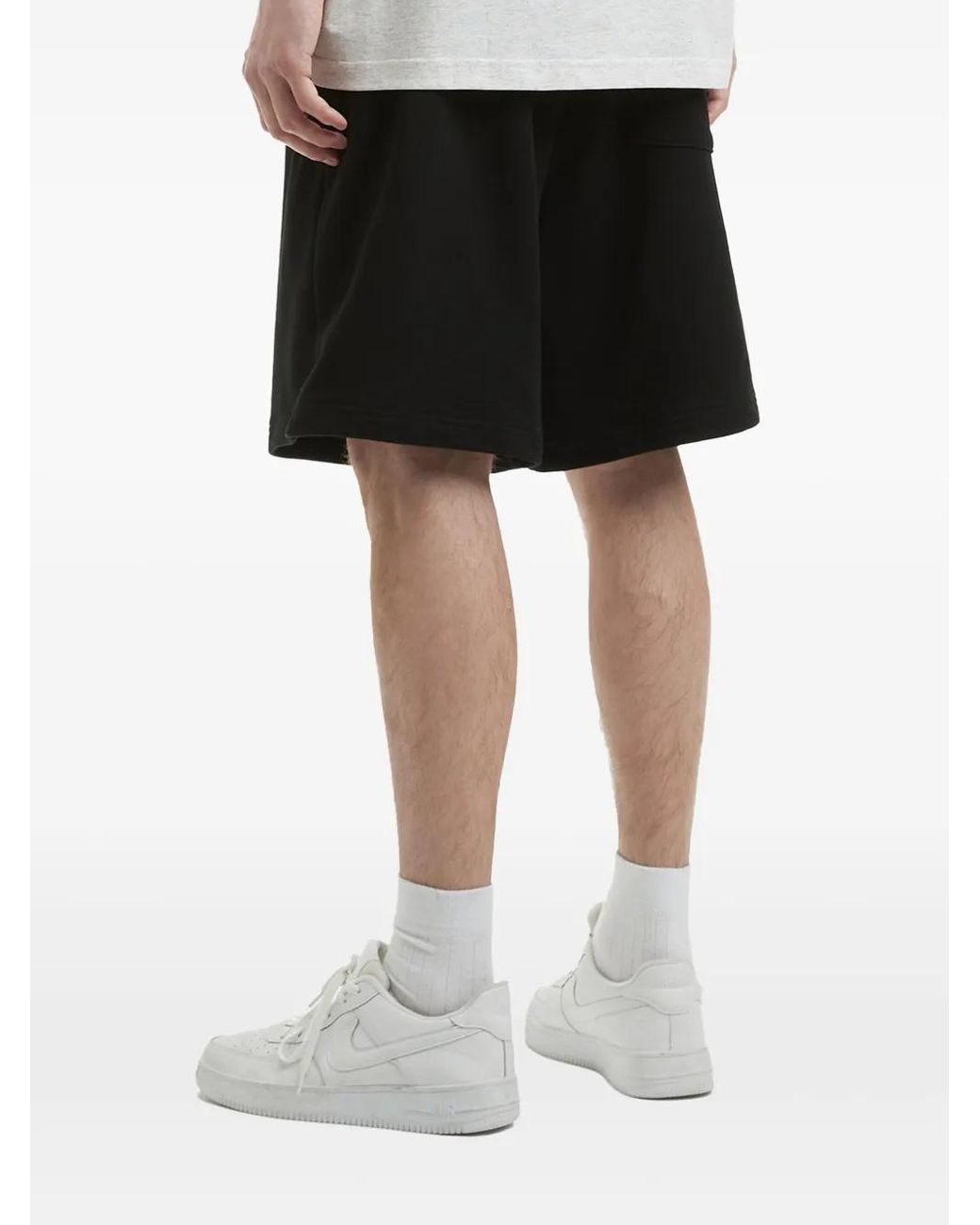 Chocoolate Black Cotton Track Shorts for men
