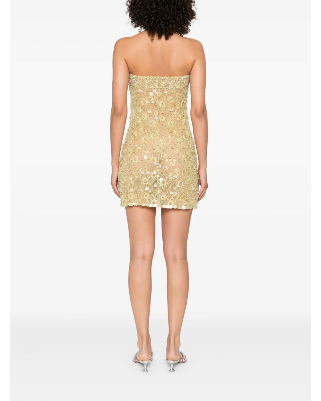 slim fit dress slacks Drop A Glint Embellished Mini Dress in Gold