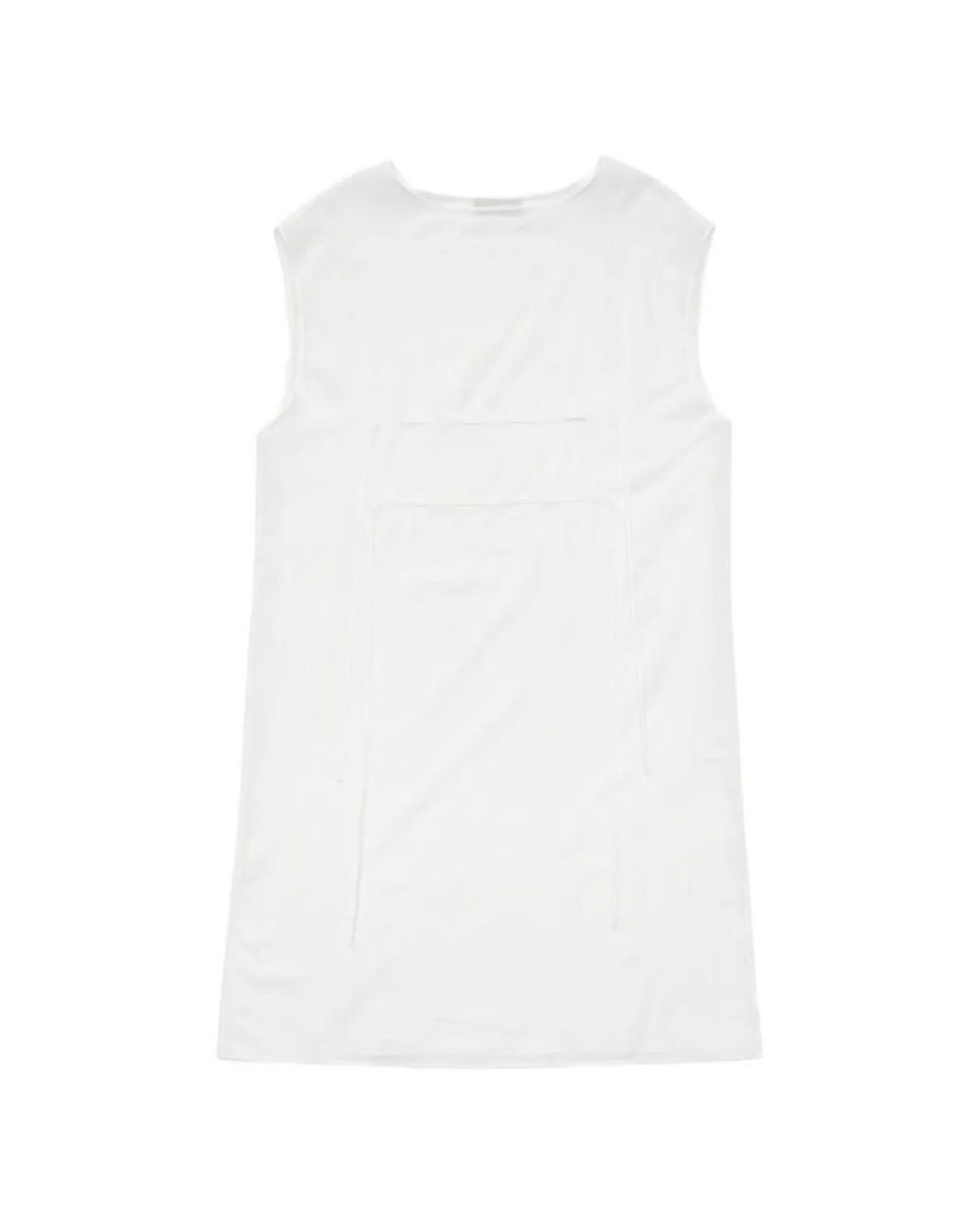 Amomento White Sheer Drawstring Dress