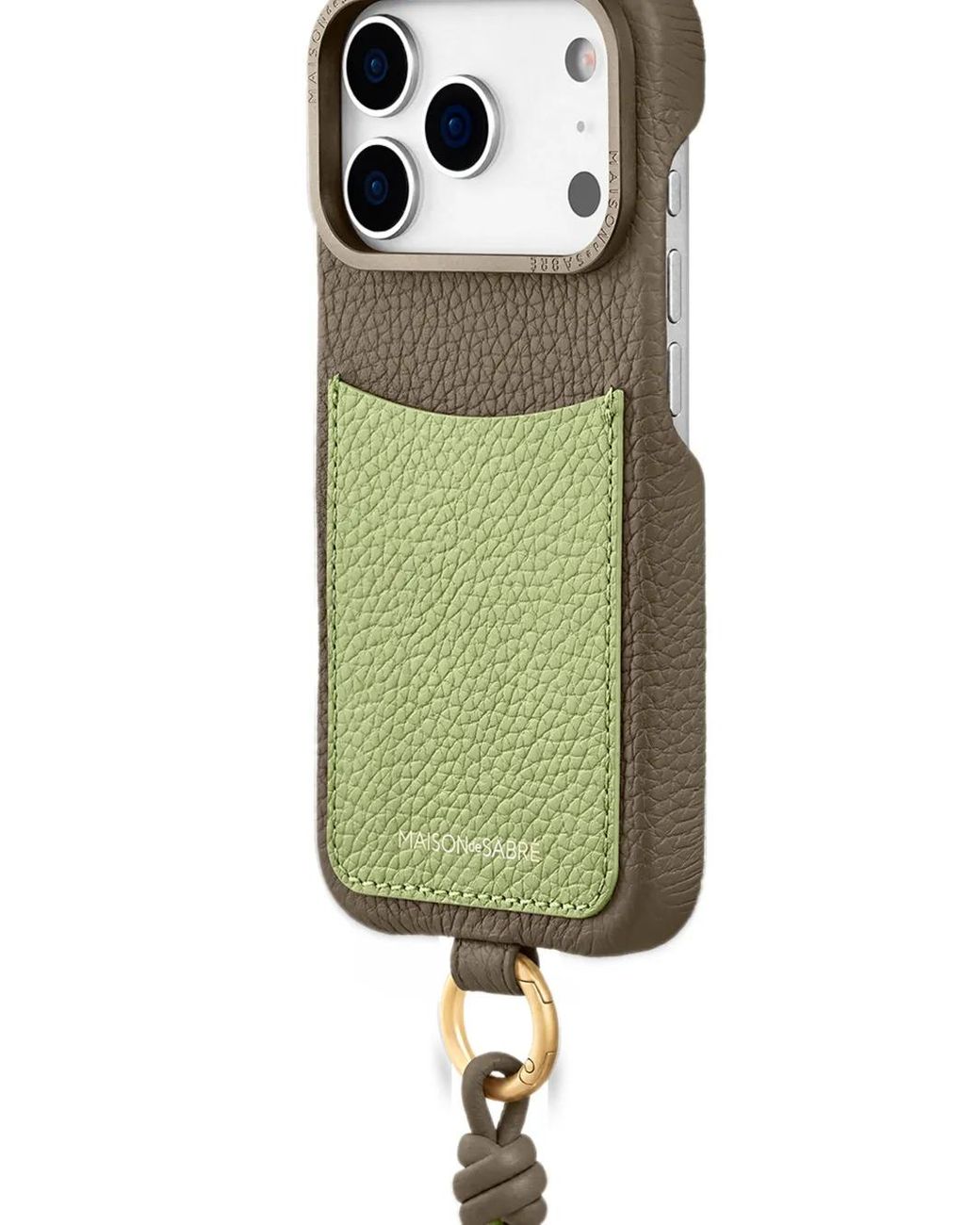 Maison De Sabre Green Sling Leather Iphone 18 Pro Phone Case