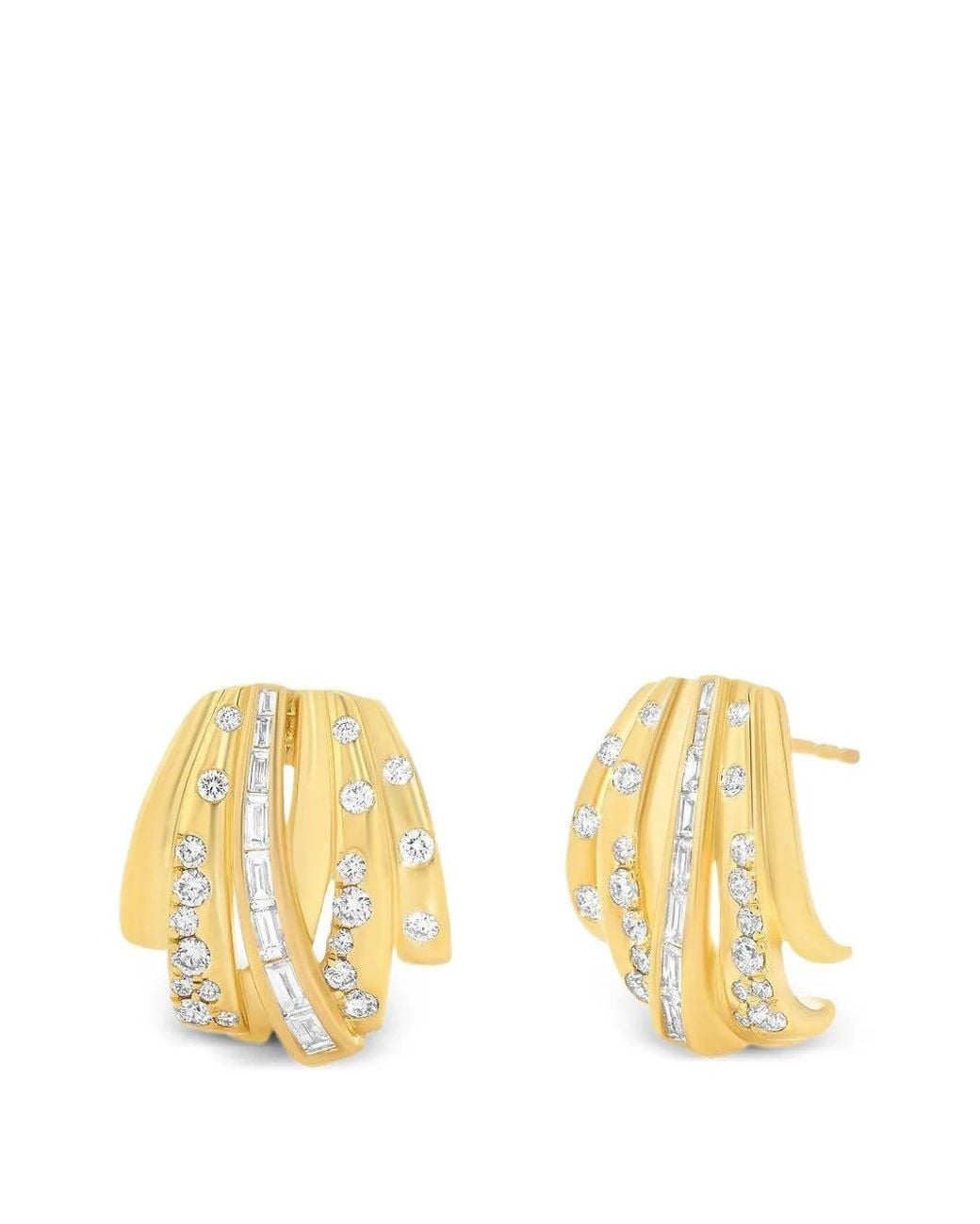 Sara Weinstock Brown Papua Diamond Crossover Earrings
