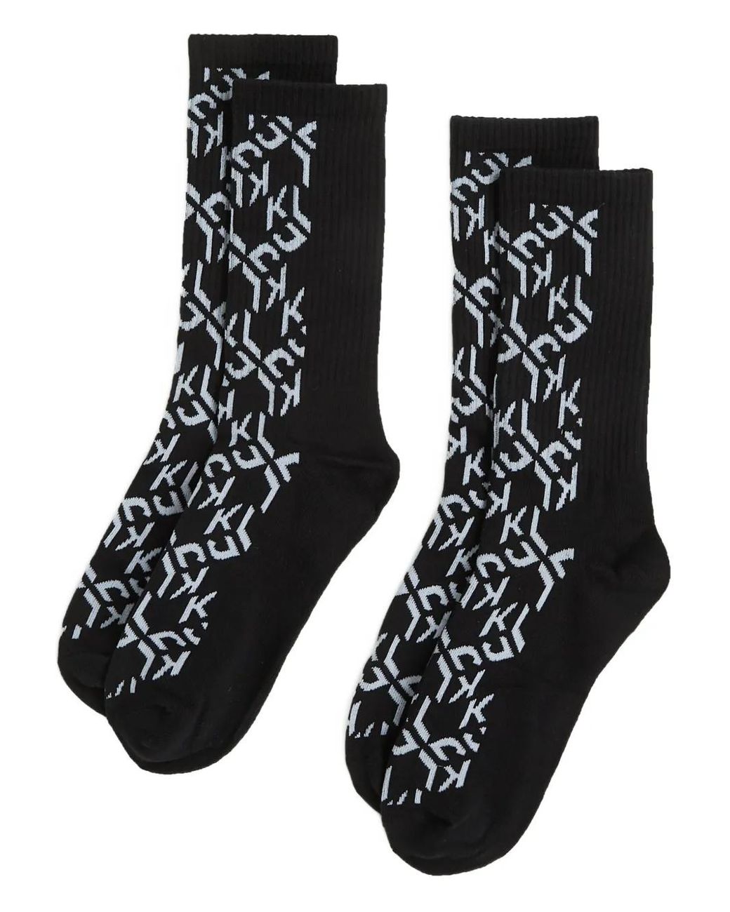 Karl Lagerfeld Black Monogram-Pattern Socks for men