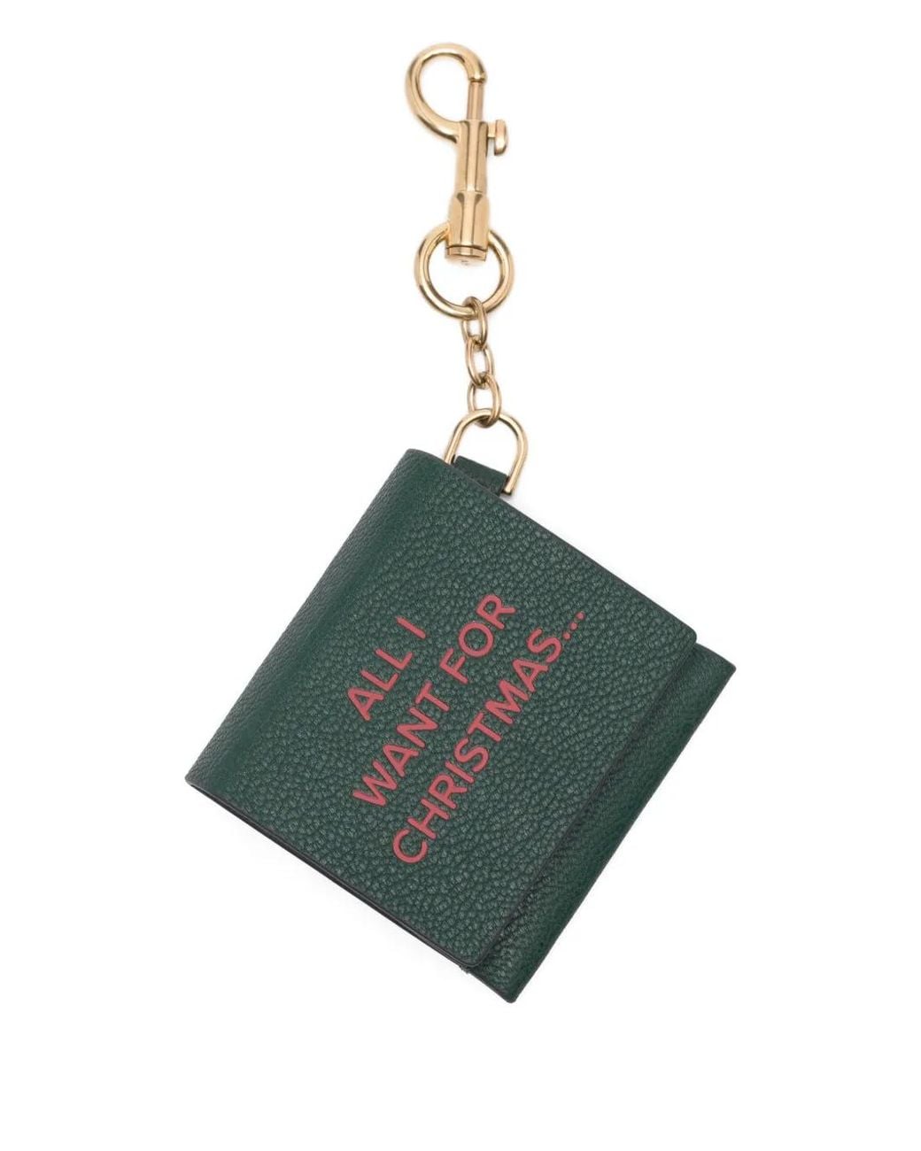 Anya Hindmarch Green Matchstick-Appliqué Leather Keyring
