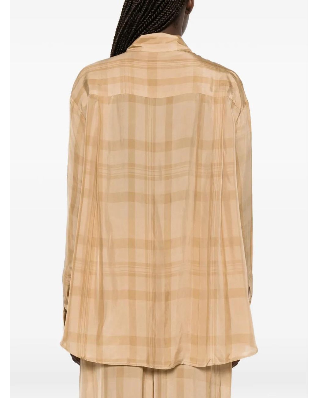 Frankie Shop Natural Peri Check-Pattern Shirt